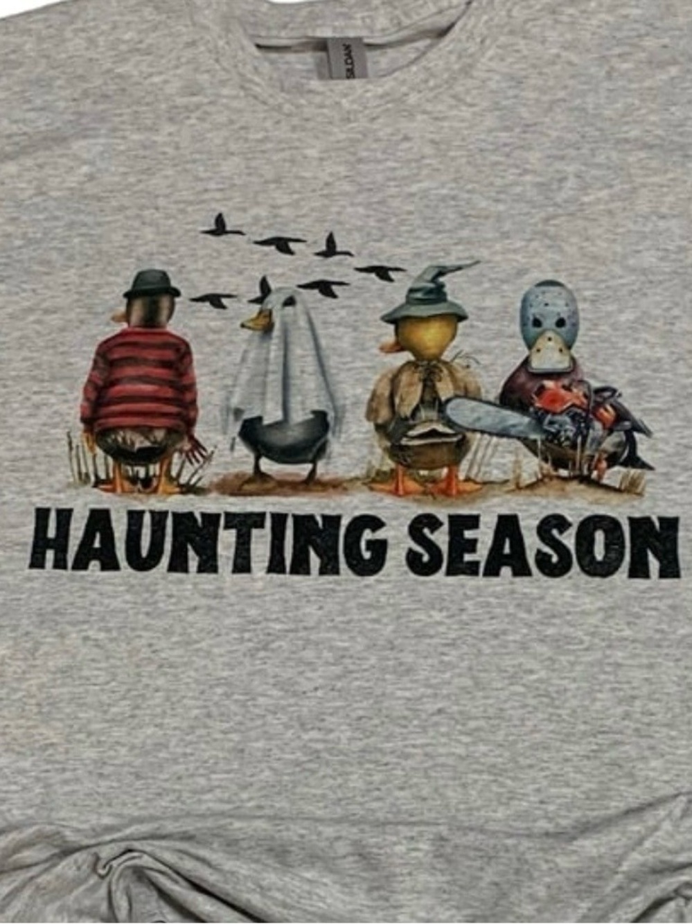Gildan Ash Gray 'Haunting Season' Ducks Shirt